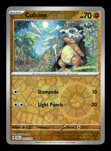 Cubone marowak pokemon card - cubone,